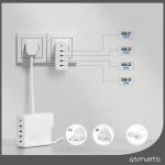 Incarcator retea 4smarts GaN Flex Pro Travel, 4x USB-C, 200W, 5A, Fast Charging, Cablu USB-C 1.5m inclus, Alb 9 - lerato.ro