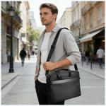 Geanta laptop 4smarts Target Eco Slim compatibila cu laptop 15-16 inch, Poliester, Negru 6 - lerato.ro