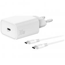 Incarcator retea 4smarts VoltPlug, 1xUSB-C, 30W, 3A, Cablu USB-C la USB-C de 1.5m inclus, Alb