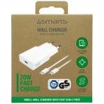 Incarcator retea 4smarts PDPlug Slim, 1xUSB-C, 20W, 3A, Cablu USB-C la USB-C de 1.5m inclus, Alb 6 - lerato.ro