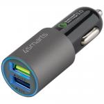 Incarcator auto 4smarts, 2xUSB-A, 30W, 3.1A, Fast Charging, Gri 2 - lerato.ro