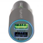 Incarcator auto 4smarts, 2xUSB-A, 30W, 3.1A, Fast Charging, Gri 3 - lerato.ro
