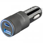 Incarcator auto 4smarts, 1xUSB-C, 1x USB-A, 27W, 3A, Fast Charging, Gri / Negru 2 - lerato.ro