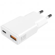 Incarcator retea 4smarts PDPlug Duos Slim, 1xUSB-C, 1xUSB-A, 30W, 3A, Alb