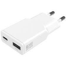 Incarcator retea 4smarts PDPlug Duos Slim, 1xUSB-C, 1xUSB-A, 20W, 3A, Alb