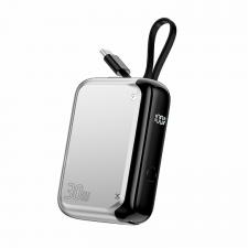 Baterie externa portabila 4smarts Pocket, 10000 mAh, 30W, 1x USB-C, 1x USB-A, 1x Cablu USB-C, Silver