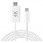 Cablu video 4smarts, USB-C tata - HDMI tata, 4K, 2m, Alb 2 - lerato.ro