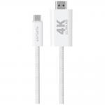 Cablu video 4smarts, USB-C tata - HDMI tata, 4K, 2m, Alb 4 - lerato.ro