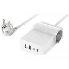 Statie de incarcare 6 in 1 4smarts Power Strip Desk GaN, PD 65W, 2x USB-C, 2x USB-A, 1x AC, Alb