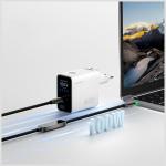 Incarcator retea 4smarts GaN Flex Screen AI, 100W, 5A, 1x USB-C, 1x USB-A, 1x Cablu USB-C integrat, Alb 7 - lerato.ro