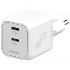 Incarcator retea 4smarts PDPlug SiC, 45W, 2x USB-C, Alb