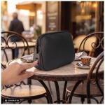 Geanta de voiaj 4smarts Tech-Clutch Secure, 15 × 7 × 24 cm, Deblocare cu amprenta, 120mAh, USB-C, Negru 6 - lerato.ro
