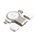 Incarcator Wireless 4smarts VoltBeam Mini compatibil cu Apple Watch, USB/USB-C, 2.5W, Alb 2 - lerato.ro