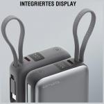 Baterie externa portabila 4smarts Pocket Dual Cord, 10000mAh, 22.5W, 1xUSB-C, 1xUSB-A, 2xCablu USB-C, Gri 4 - lerato.ro