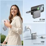 Baterie externa portabila 4smarts Pocket Dual Cord, 10000mAh, 22.5W, 1xUSB-C, 1xUSB-A, 2xCablu USB-C, Gri 6 - lerato.ro