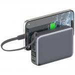 Baterie externa portabila 4smarts Pocket Dual Cord, 20000mAh, 22.5W, 1xUSB-C, 1xUSB-A, 2xCablu USB-C, Gri 3 - lerato.ro