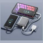 Baterie externa portabila 4smarts Pocket Dual Cord, 20000mAh, 22.5W, 1xUSB-C, 1xUSB-A, 2xCablu USB-C, Gri 4 - lerato.ro