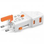 Adaptor retea 4smarts World Travel Adapter Nomad Pocket, 1x USB-C, 1xUSB-A, 25W, 3A, Alb 3 - lerato.ro