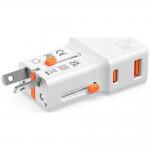Adaptor retea 4smarts World Travel Adapter Nomad Pocket, 1x USB-C, 1xUSB-A, 25W, 3A, Alb 4 - lerato.ro