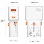 Adaptor retea 4smarts World Travel Adapter Nomad Pocket, 1x USB-C, 1xUSB-A, 25W, 3A, Alb 5 - lerato.ro