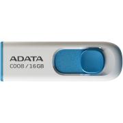 Memorie USB Adata C008, 16GB, USB 2.0, Alb/Albastru