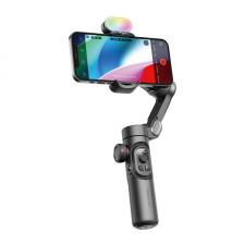 Stabilizatoare de imagine pentru camere video, camere video sport si telefoane, Stabilizator de imagine AOCHUAN Smart XE, 3 axe, Ilumninare RGB 7 culori, Zoom / Focalizare, Autonomie 10h, USB-C, Negru, lerato.ro