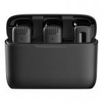 Kit microfon wireless Apexel APL-MIC008, 2 TX si 1 RX, Carcasa incarcare inclusa, Raza actiune 20m, Microfon omnidirectional, USB-C, Negru 2 - lerato.ro