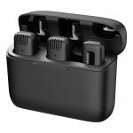 Kit microfon wireless Apexel APL-MIC008, 2 TX si 1 RX, Carcasa incarcare inclusa, Raza actiune 20m, Microfon omnidirectional, USB-C, Negru 3 - lerato.ro