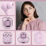 Casti wireless Acefast T6, Bluetooth 5.0, 500 mAh, Autonomie 4h, IPX4, USB-C, Roz 7 - lerato.ro