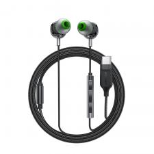 Casti audio cu microfon Acefast L5, In ear, Control pe fir, USB-C, Lungime cablu 1.2m, Negru
