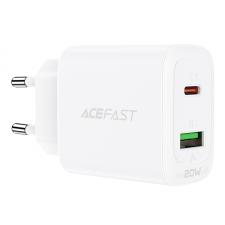 Incarcator retea Acefast A25, 20W, 3A, 1xUSB-C, 1xUSB-A, Alb