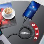 Cablu pentru incarcare si transfer de date Acefast C4-01, USB-C la Lightning, 30W, 3A, 480Mbps, 1.8m, Negru 13 - lerato.ro