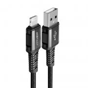 Cablu pentru incarcare si transfer de date Acefast MFI, USB-A la Lightning, 2.4A, 480Mbps, 1.2m, Negru