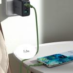 Cablu Acefast C2-03, USB-C la USB-C, 60W, 3A, 480Mbps, 1.2m, Verde 12 - lerato.ro