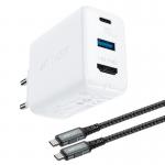 Incarcator retea Acefast A17 2in1, 65W, 1A, 1xUSB-C, 1xUSB-A, 1xHDMI 4K/60Hz, Cablu USB-C 1.8m inclus, Alb 2 - lerato.ro