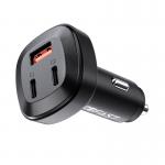 Incarcator auto Acefast B3, 66W, 5A, 2xUSB-C, 1xUSB-A, Quick Charging, Negru 4 - lerato.ro