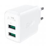 Incarcator retea GaN Acefast A33, 18W, 2xUSB-A, Quick Charging, Alb 2 - lerato.ro