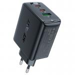 Incarcator retea GaN Acefast A41, 65W, 3A, 2xUSB-C, 1xUSB-A, Negru 2 - lerato.ro