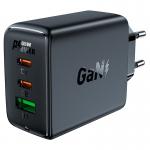 Incarcator retea GaN Acefast A41, 65W, 3A, 2xUSB-C, 1xUSB-A, Negru 4 - lerato.ro