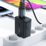 Incarcator retea GaN Acefast A41, 65W, 3A, 2xUSB-C, 1xUSB-A, Negru 7 - lerato.ro