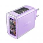 Incarcator retea GaN Acefast A45, 65W, 3A, 2xUSB-C, 1xUSB-A, Violet 2 - lerato.ro