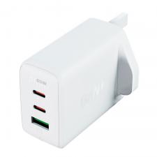 Incarcator retea GaN Acefast A44 UK, 65W, 3A, 2xUSB-C, 1xUSB-A, Alb