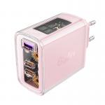 Incarcator retea GaN Acefast A45, 65W, 3A, 2xUSB-C, 1xUSB-A, Roz 2 - lerato.ro