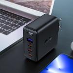 Incarcator retea GaN Acefast A37, 100W, 3A, 3xUSB-C, 1xUSB-A, Cablu USB-C 2m inclus, Negru 4 - lerato.ro
