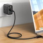 Cablu pentru incarcare si transfer Acefast C7-03, USB-C la USB-C, 100W, 5A, 1.2m, Display LED, Negru 6 - lerato.ro