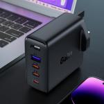 Incarcator retea GaN Acefast A40 UK, 100W, 3xUSB-C 1xUSB-A, Cablu USB-C 2m inclus, Negru 4 - lerato.ro