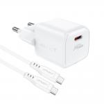 Incarcator retea GaN Acefast A73 Mini, 20W, USB-C, Quick Charging, Cablu USB-C inclus, Alb 5 - lerato.ro