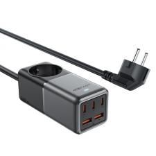 Incarcator retea Acefast Z2, 75W, 3xUSB-C, 2xUSB-A, Negru / Gri
