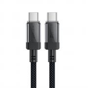 Cablu pentru incarcare si transfer de date Acefast C12, USB-C la USB-C, 60W, 3A, 480Mbps, 1.2m, Negru