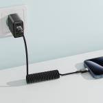 Cablu pentru incarcare si transfer de date cu arc Acefast C14-03, USB-C la USB-C, 3A, 480Mbps, 1.2m, Negru 7 - lerato.ro